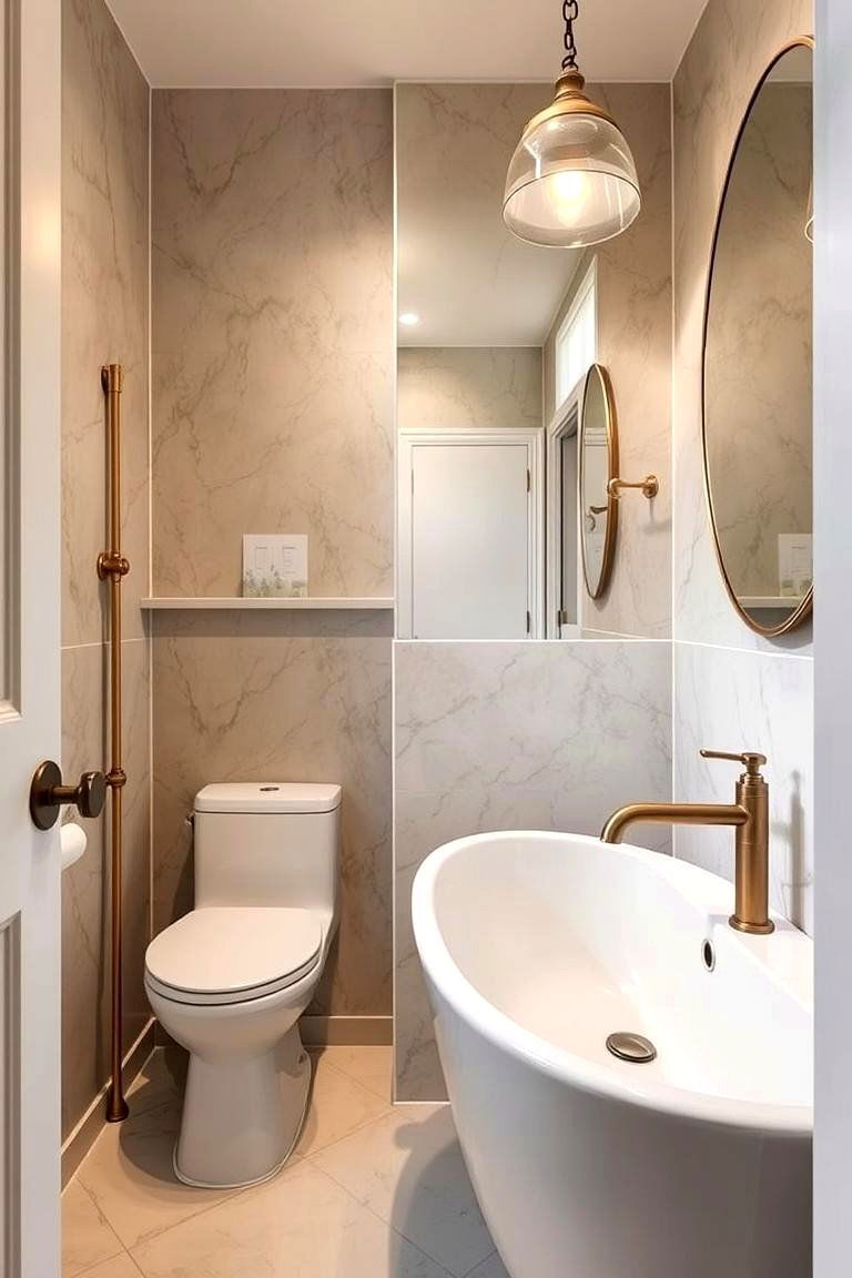 Mixed Metals for a Contemporary Look - 24 Family Bathroom Ideas