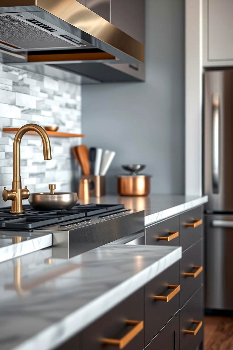 Mixed Metals for a Luxe Feel - 24 Maximalist Kitchen Decor Ideas