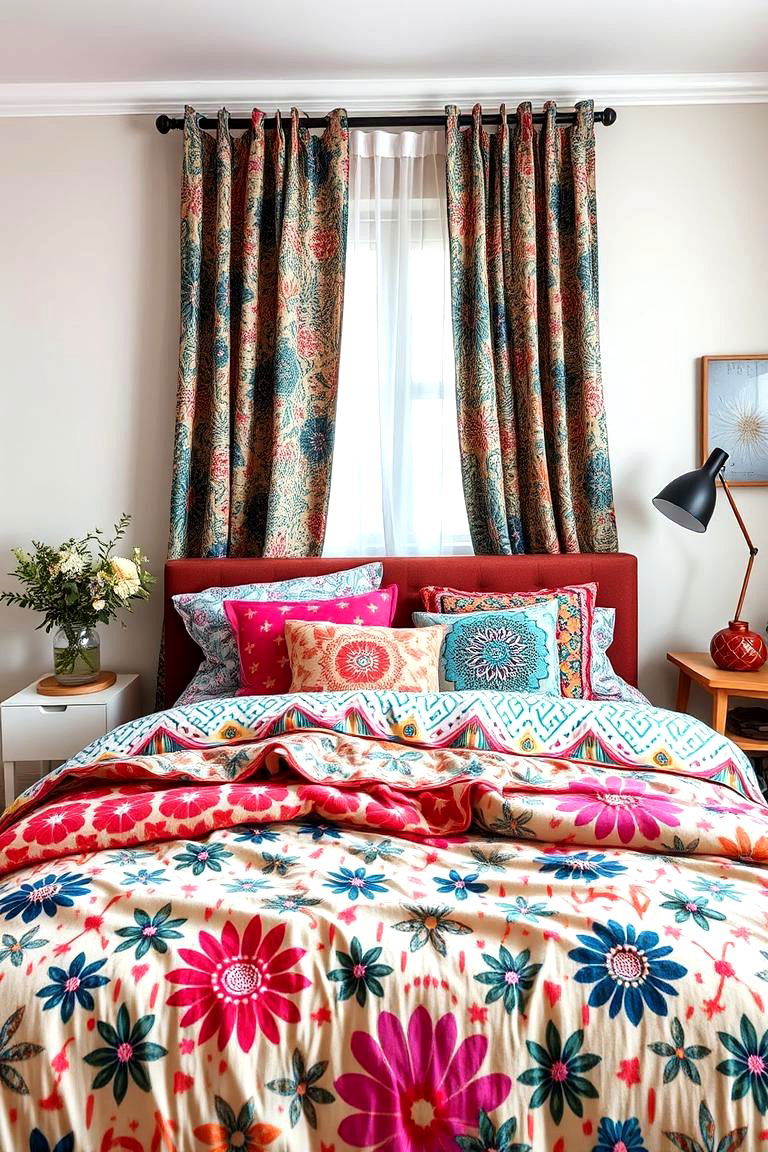 Mixed Pattern Textiles - 24 Hipster Bedroom Ideas