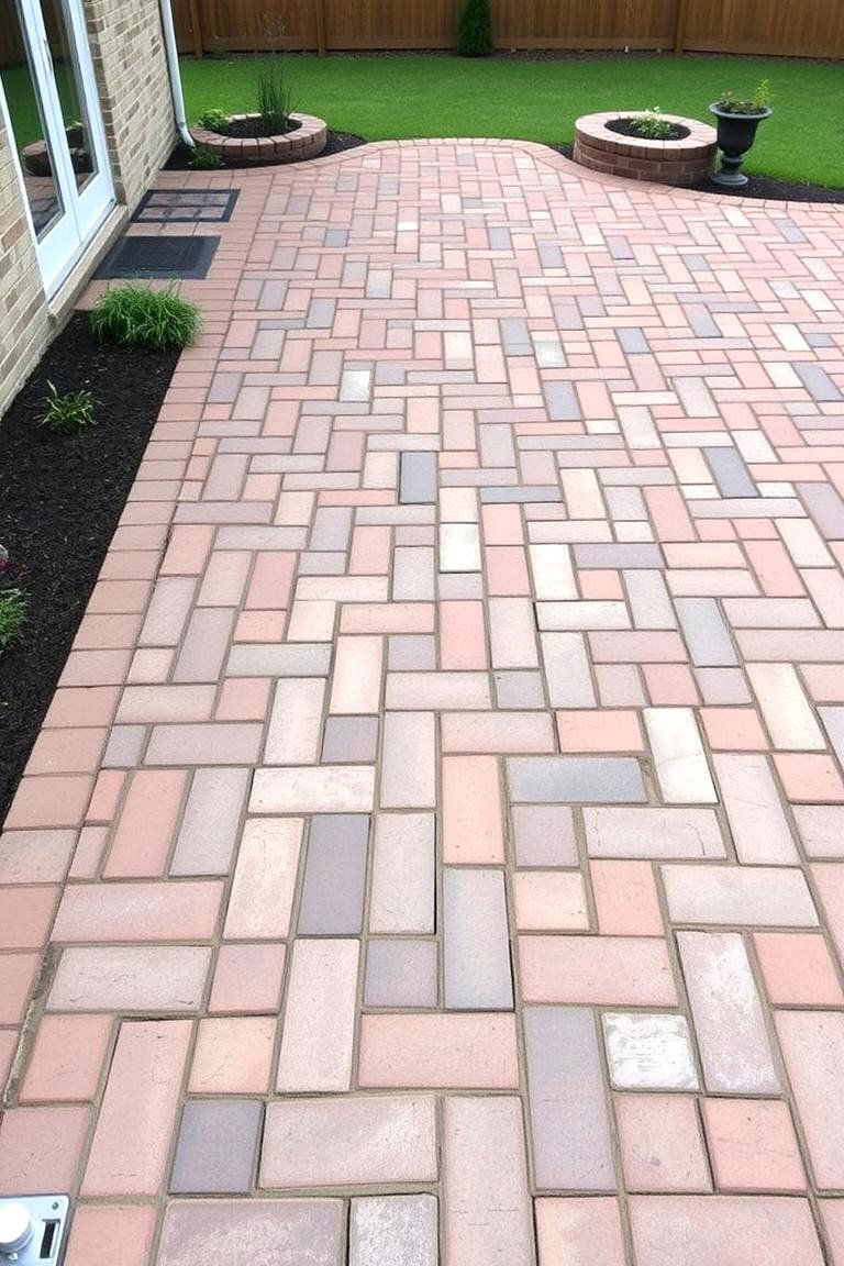 Mixed Size Brick Herringbone Pattern - 24 herringbone brick patio designs