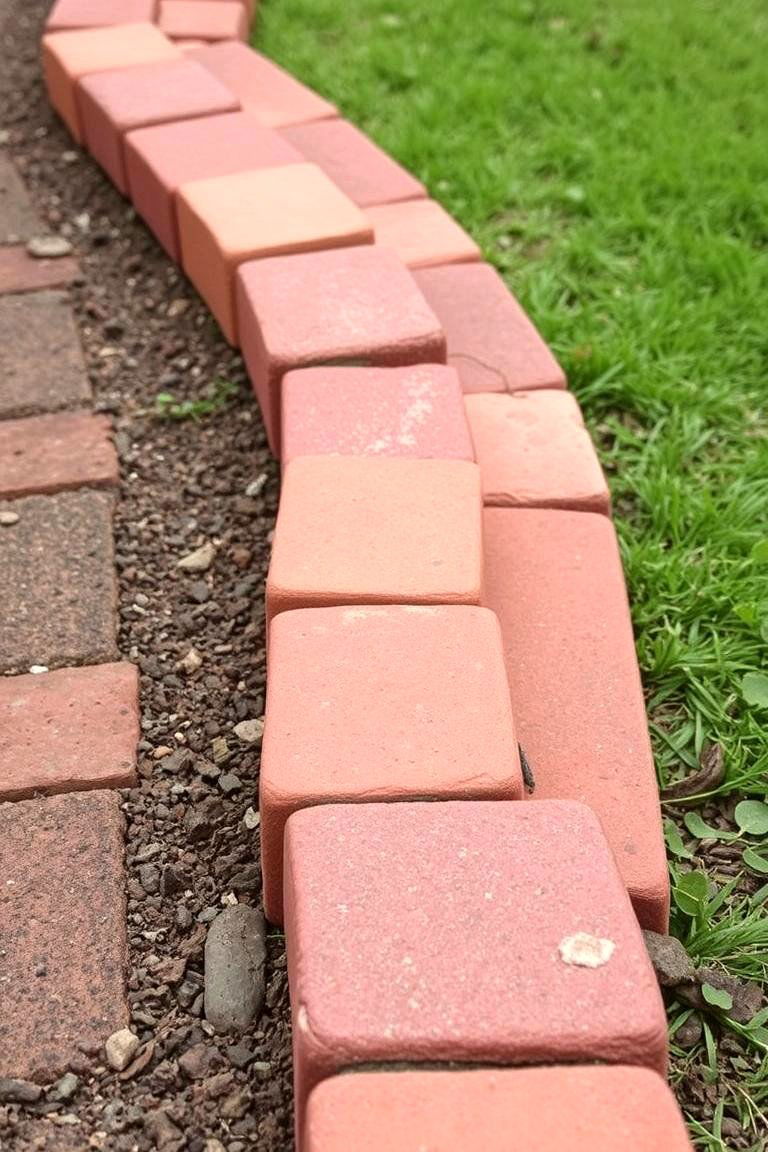 Mixed Texture Brick Edging - 24 Brick Edging Ideas