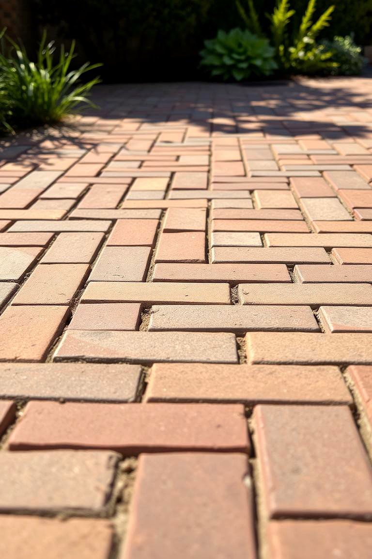 Mixed Texture Brick Patio - 24 Brick Patio Ideas