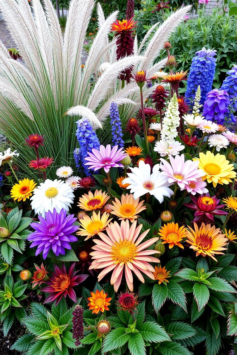 Mixed Texture Flower Bed - 24 Front Yard Flower Bed Ideas