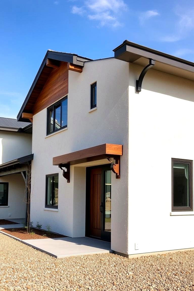Mixed Textures with Stucco - 24 Barndominium Exterior Ideas