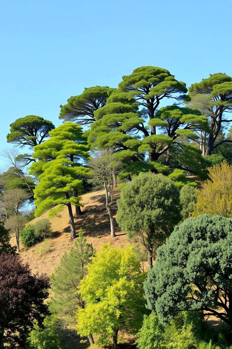 Mixed Tree Planting Slope - 24 Sloped Garden Ideas
