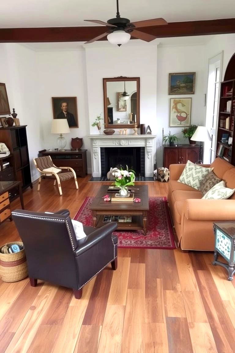 Mixed Width Plank Floors - 24 Living Room Wood Floor Ideas
