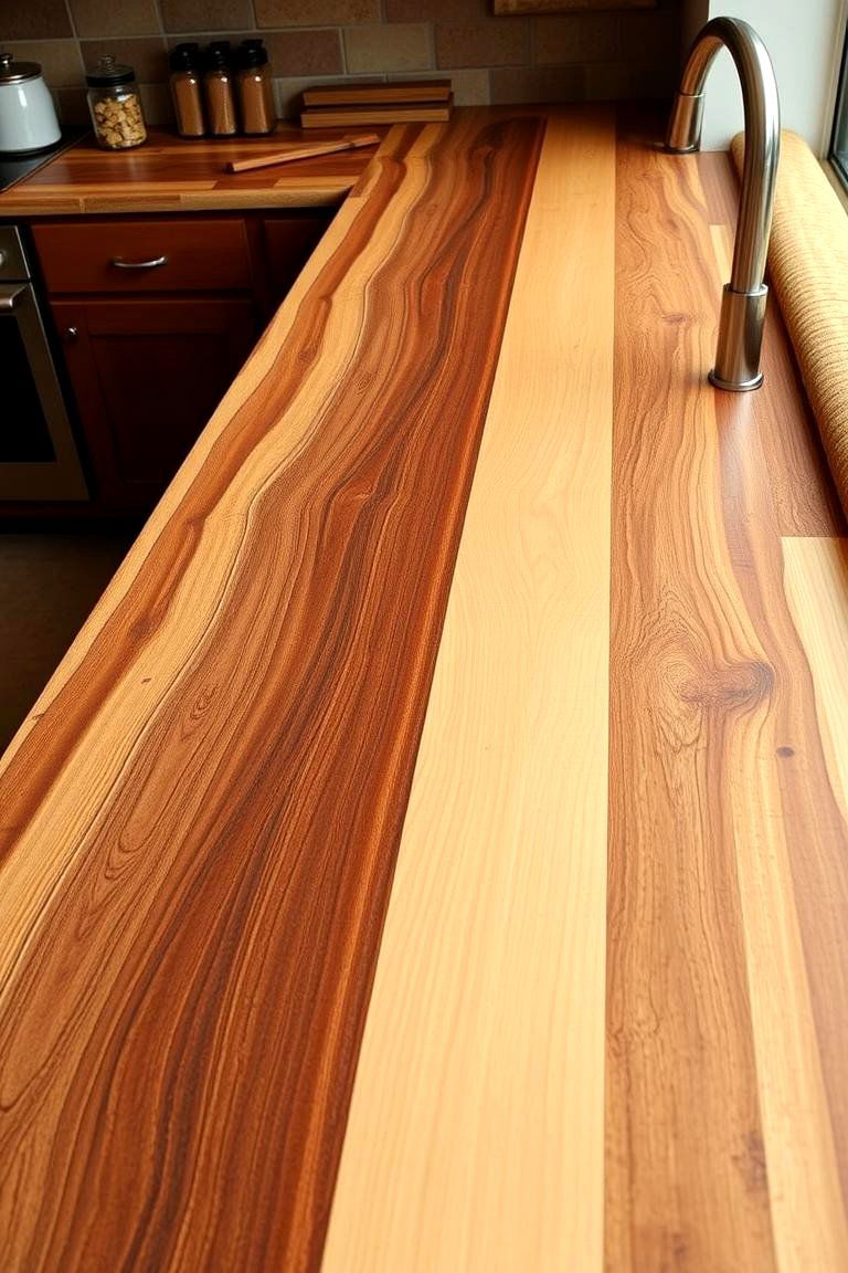 Mixed Wood Countertop - 24 Wood Countertop Ideas