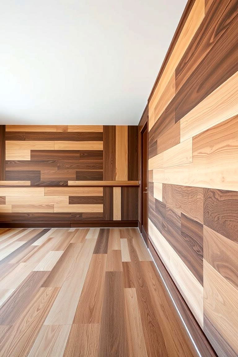 Mixed Wood Textures - 24 Rustic Wainscoting Ideas