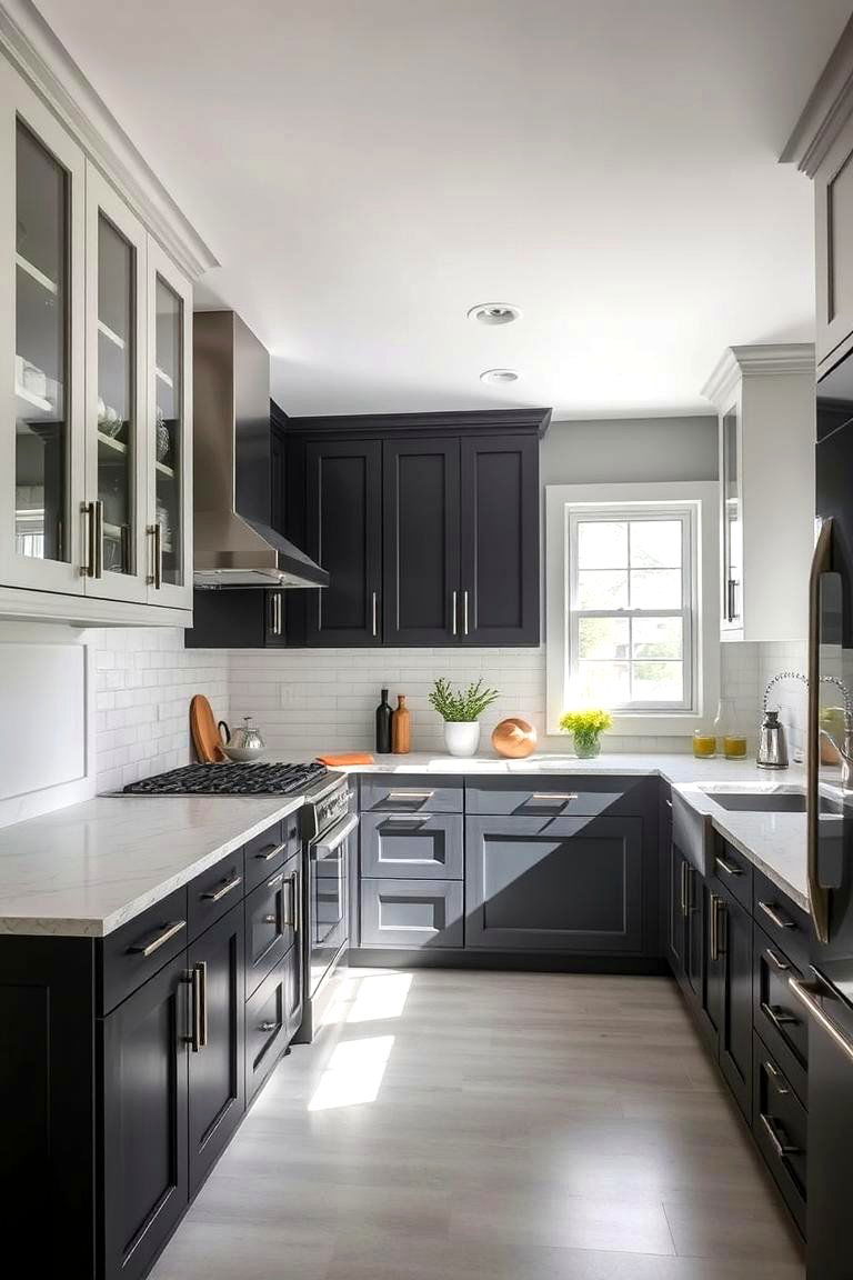 Mixing Black Cabinets with Other Colors - 24 kitchens with beautiful black cabinets