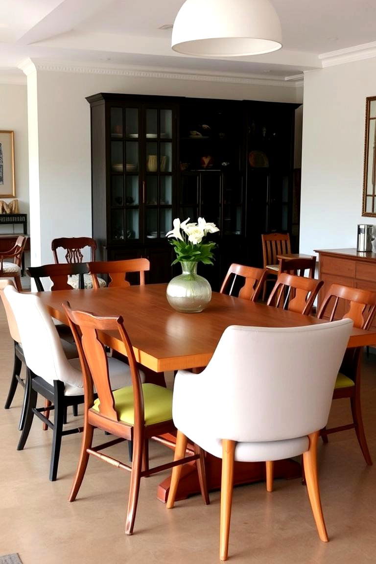 Mixing Chair Styles - 24 Eclectic Dining Room Ideas