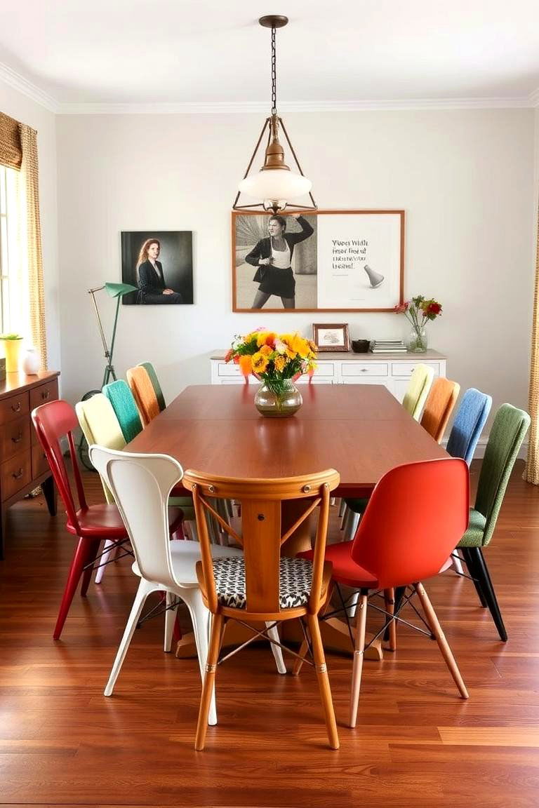 Mixing Different Chair Styles - 24 70s Dining Room Design Ideas