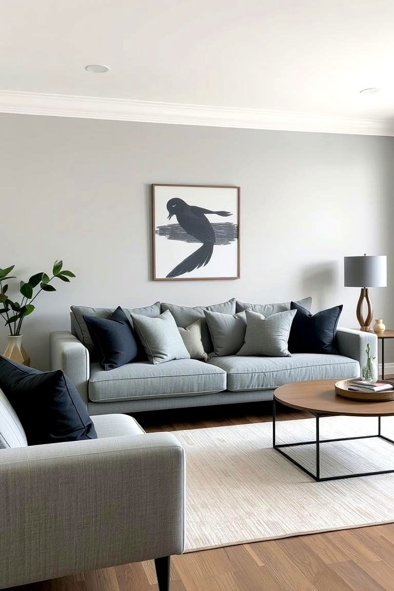Mixing Different Shades of Grey - 24 Grey and Cream Living Room Ideas