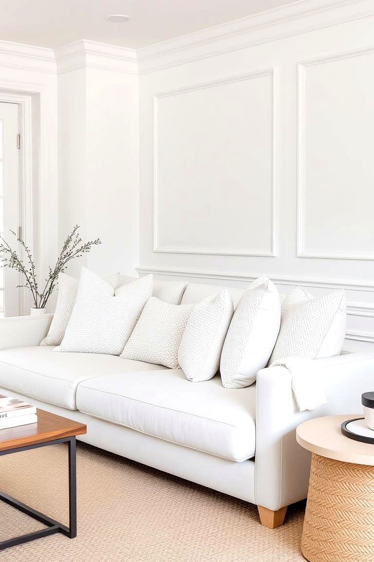 Mixing Different Shades of White and Cream - 24 Neutral Living Room Ideas