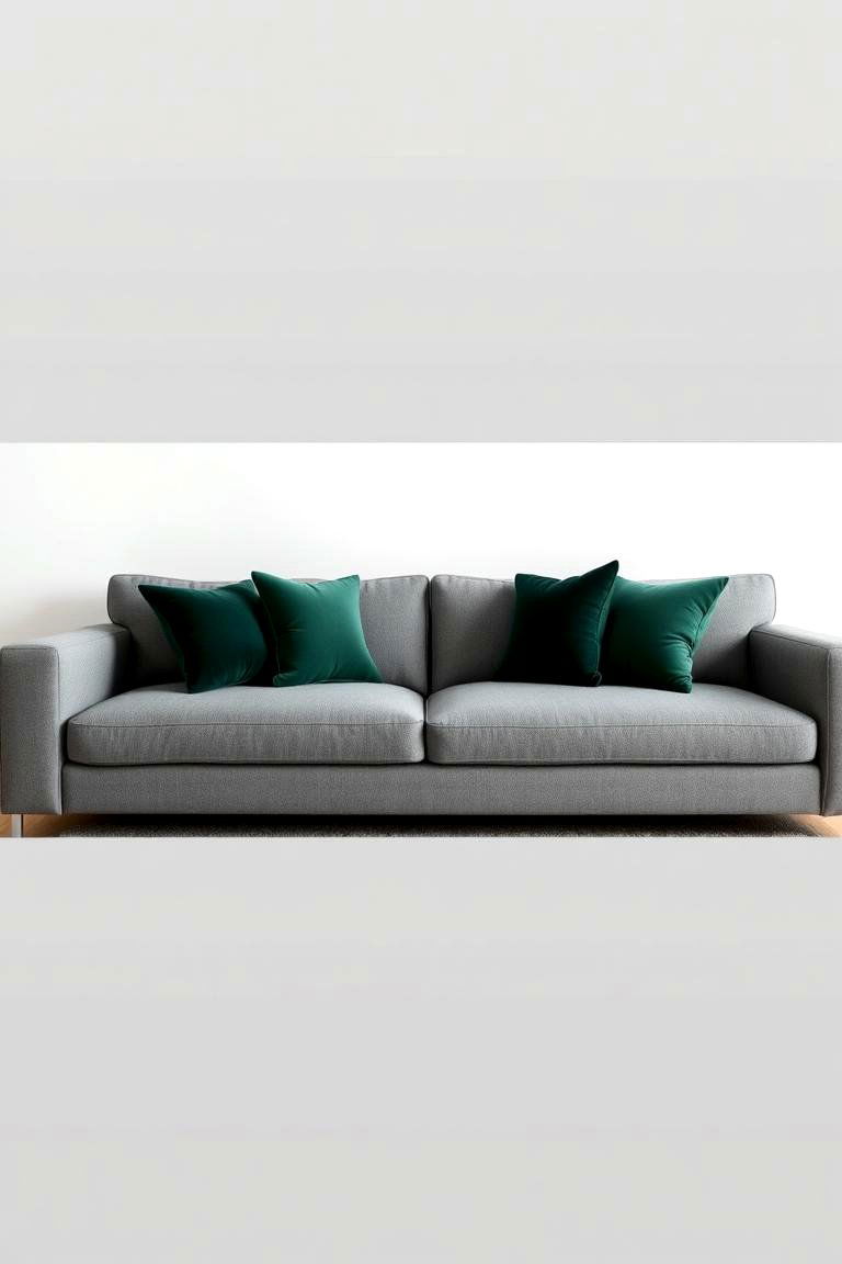 Mixing Forest Green with Grey - 24 Forest Green Living Room Ideas