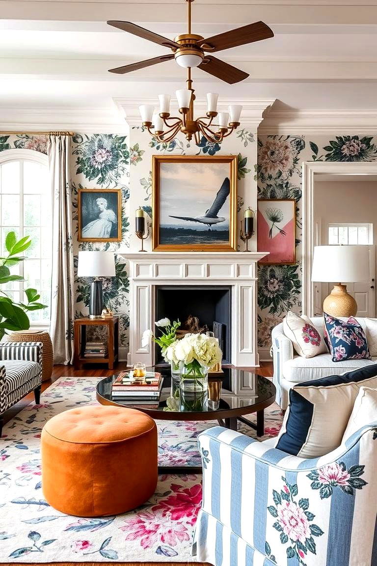 Mixing Patterns Gracefully - 24 Ralph Lauren Living Room Ideas