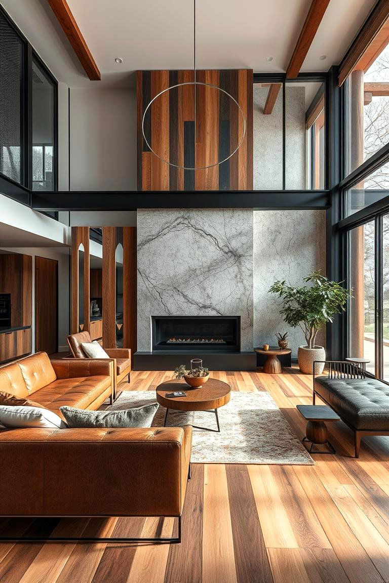 Mixing Textures and Materials for Depth - 24 Open Floor Plan Ideas