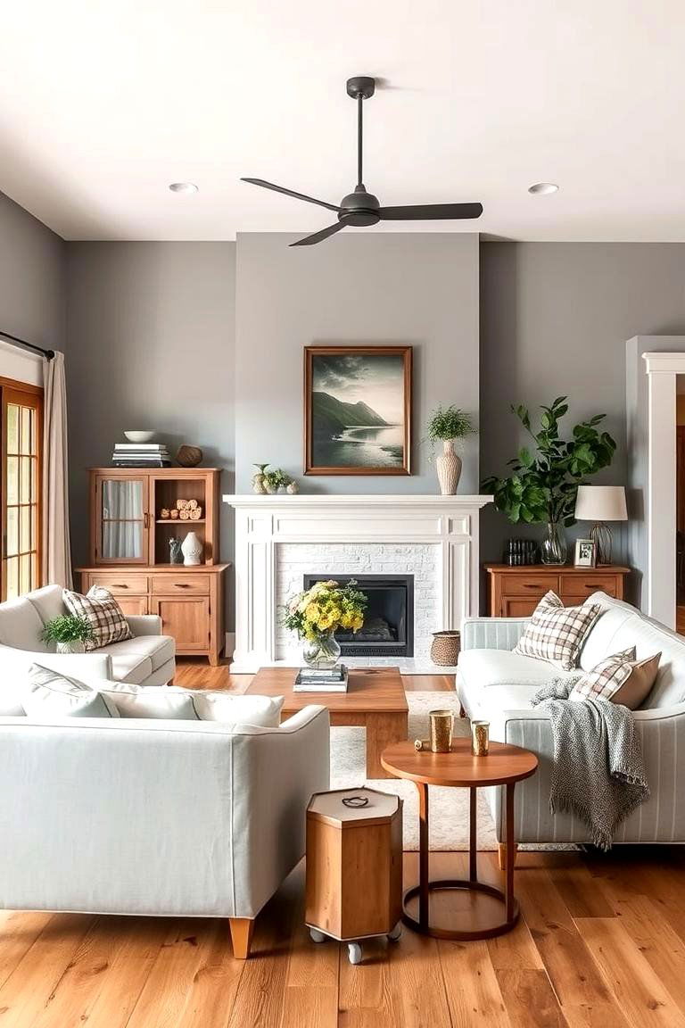 Mixing Traditional and Contemporary Styles - 24 Farmhouse Living Room Ideas
