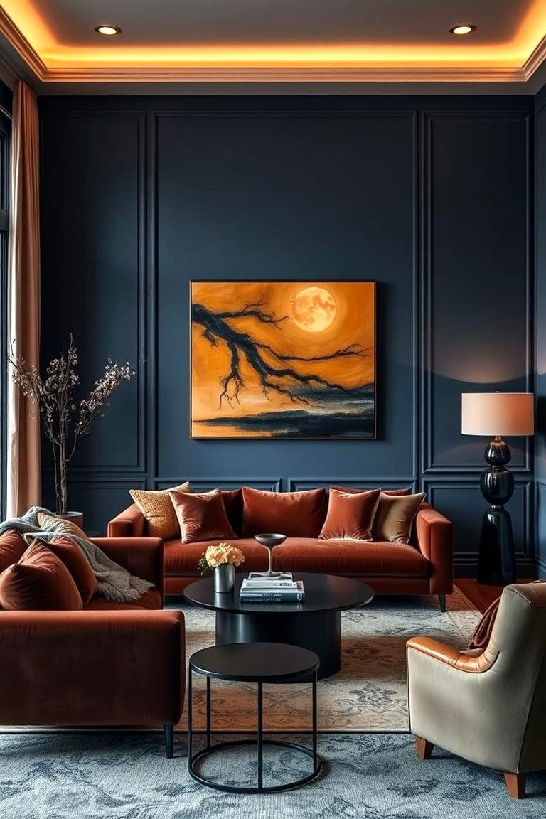 Mixing Warm and Cool Tones - 24 Moody Living Room Ideas