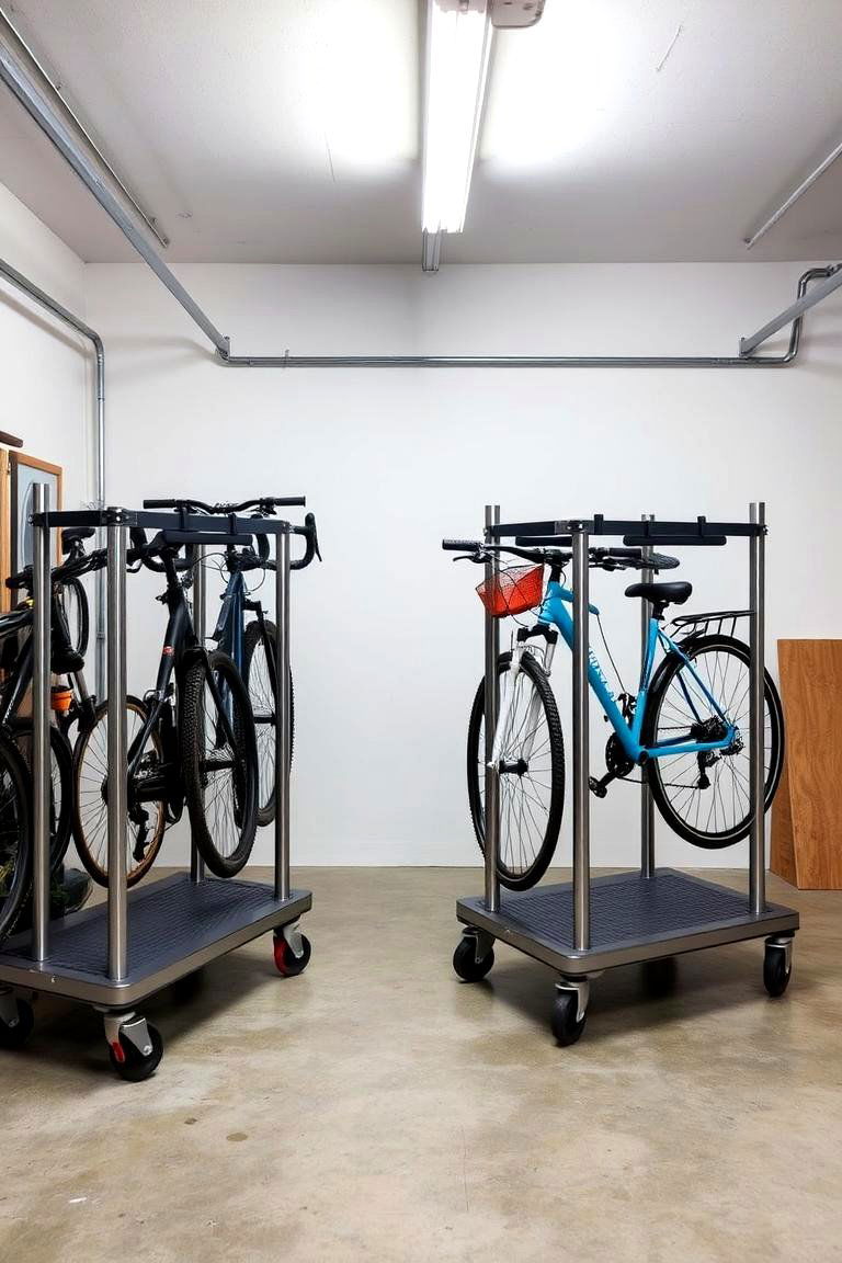 Mobile Bike Storage Carts - 24 Garage Bike Storage Ideas