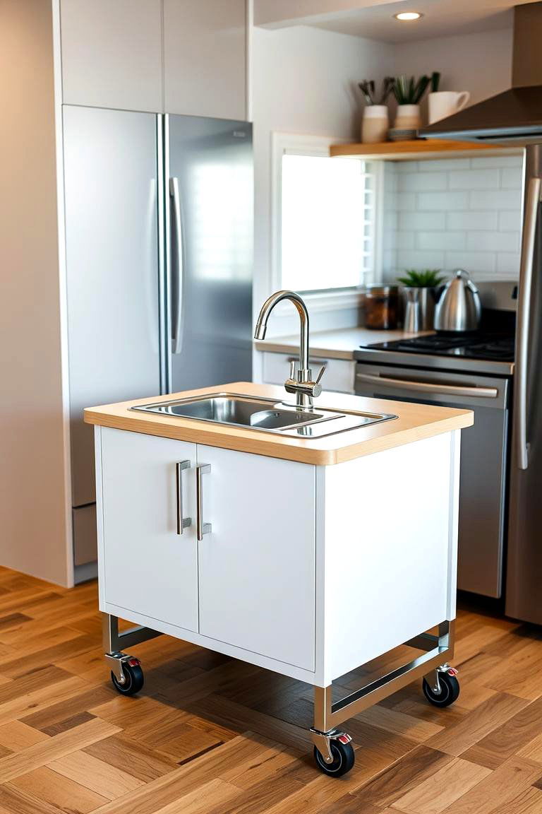 Mobile Kitchen Island with Sink - 24 Kitchen Sink Ideas