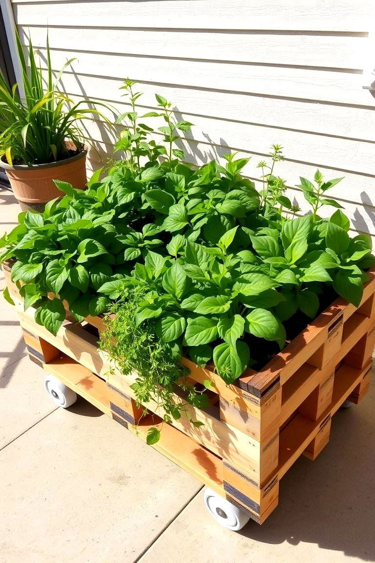 Mobile Pallet Garden - 24 Pallet Garden Ideas