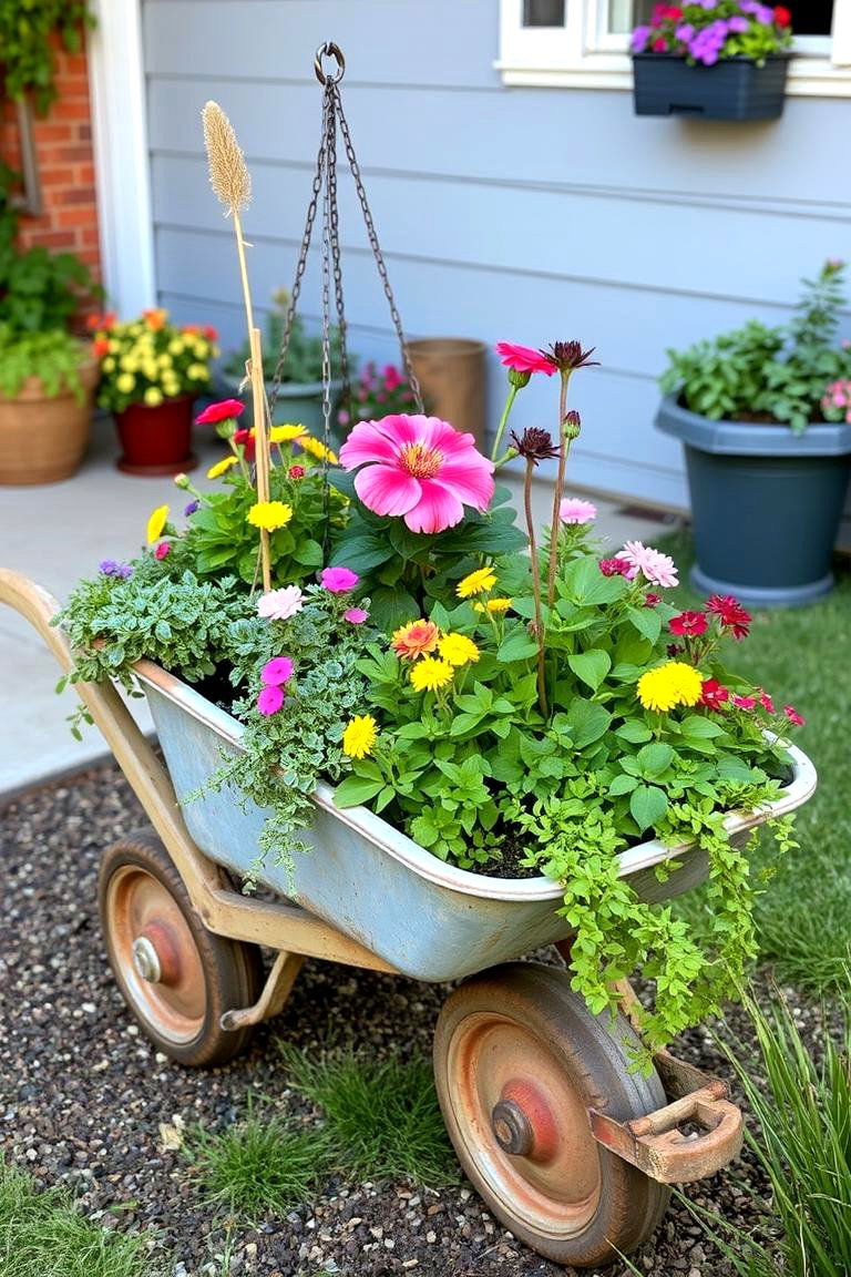 Mobile Planter for Versatile Use - 24 Old Wheelbarrow Ideas