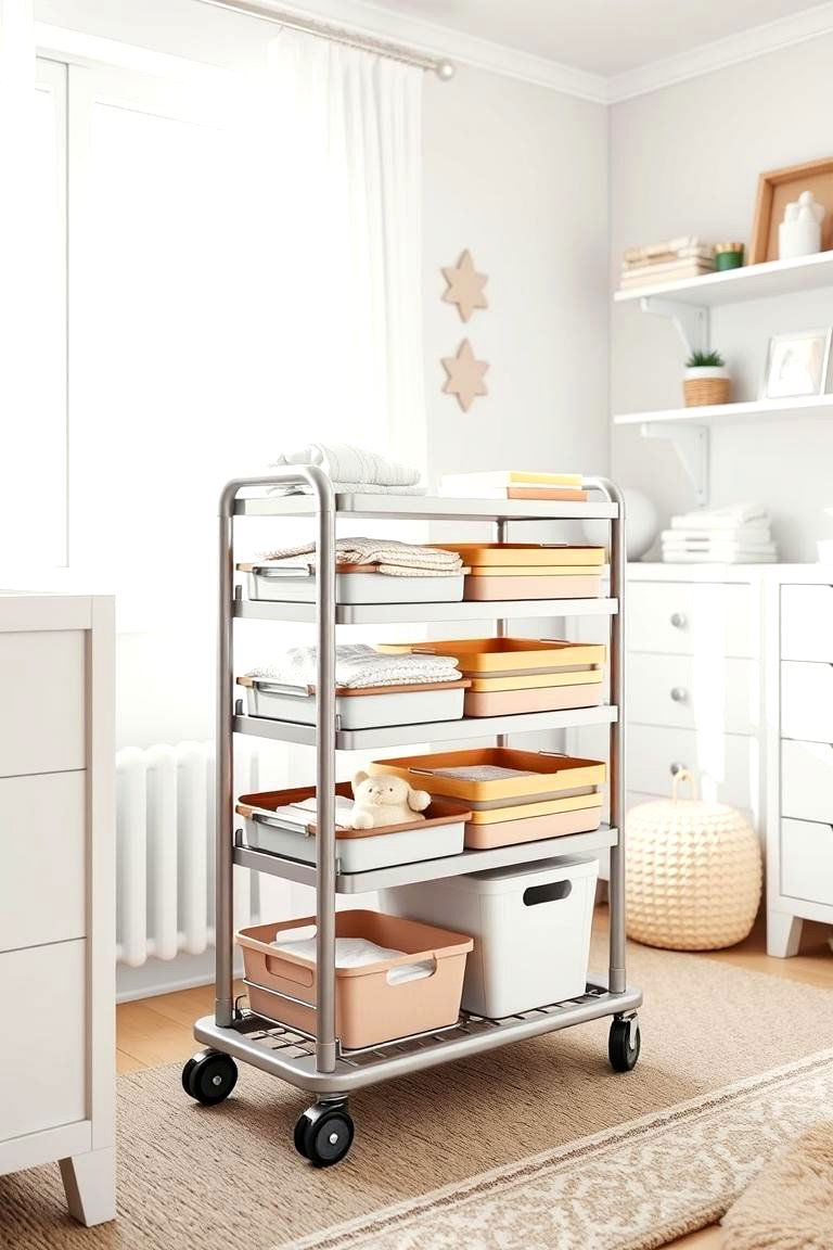 Mobile Storage Trolleys - 24 Nursery Storage Ideas