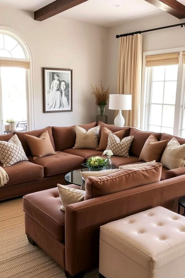 Mocha Monochromatic Living Room - 24 Monochromatic Living Room Ideas