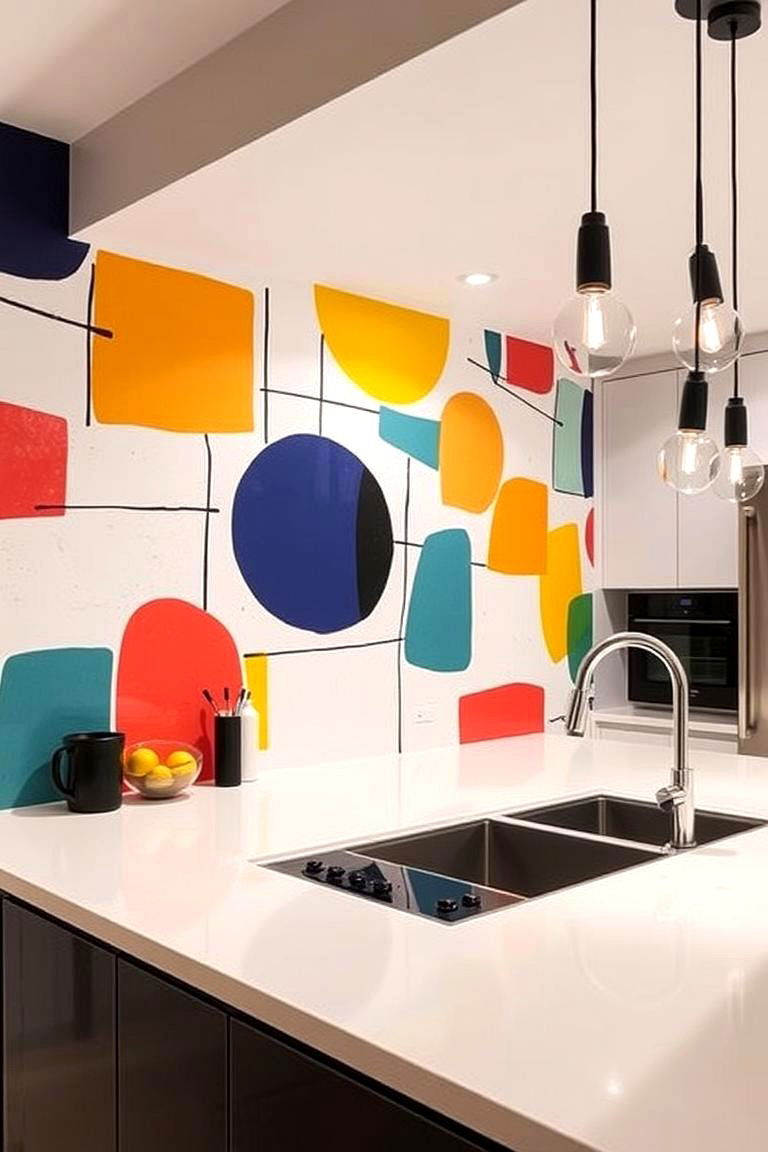 Modern Abstract Art Expression - 24 Kitchen Wallpaper Ideas