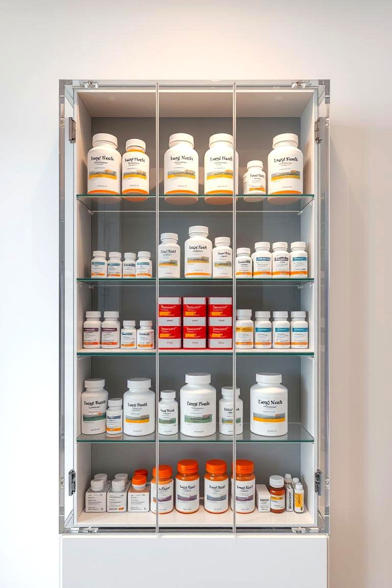 Modern Acrylic Storage Case - 24 Medicine Storage Ideas