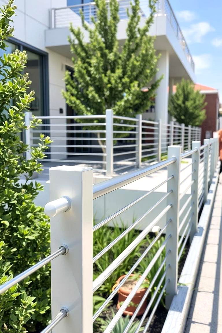 Modern Aluminum Accents - 24 Horizontal Deck Railing Ideas