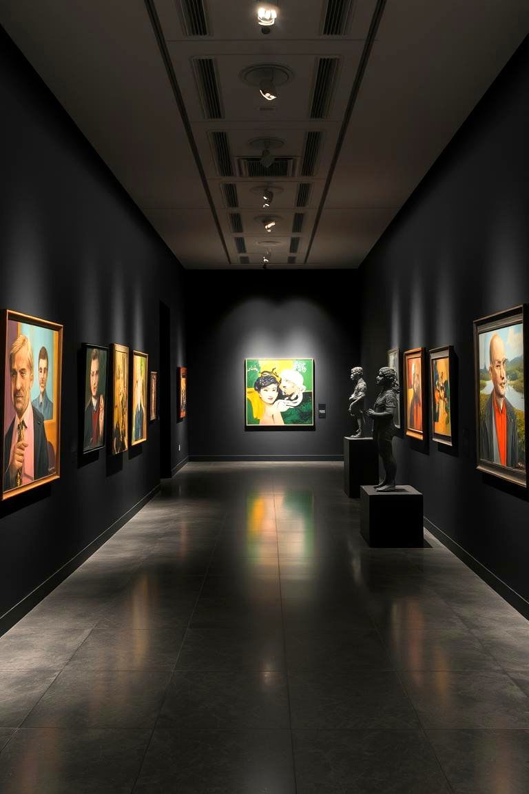Modern Art Gallery - 24 Black Hallway Ideas