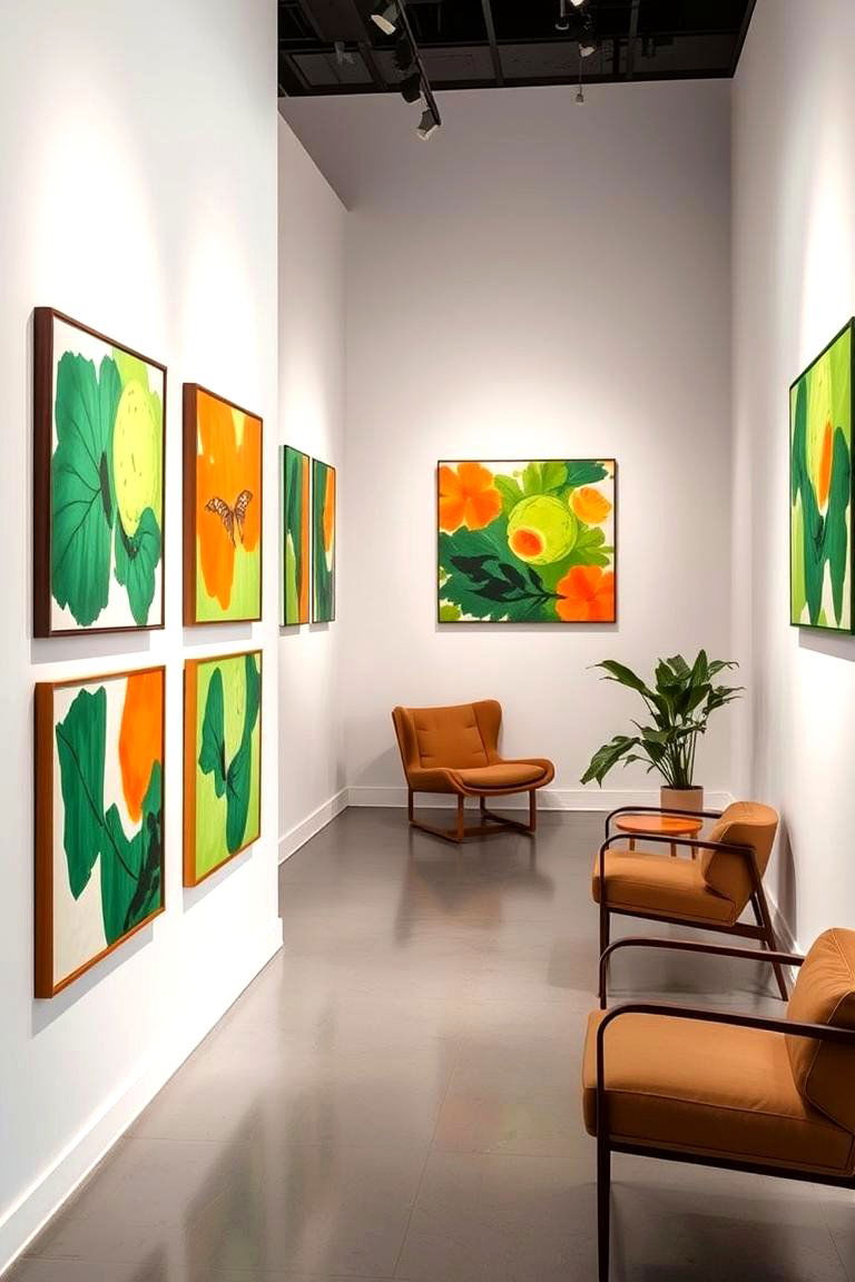 Modern Art with a Dual Palette - 24 Green and Orange Living Room Ideas