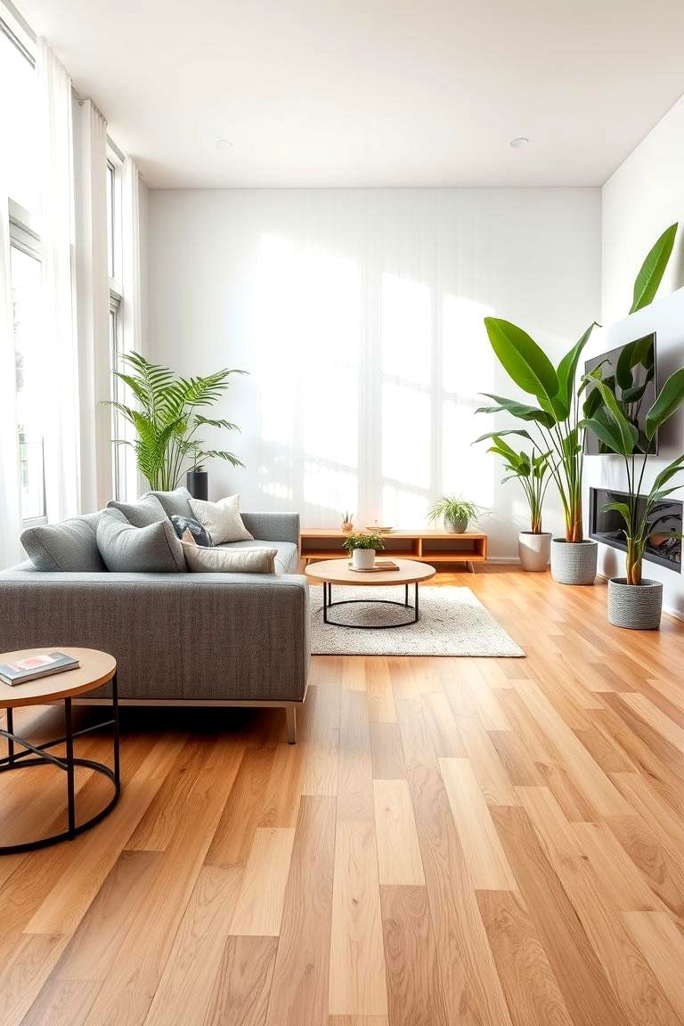 Modern Bamboo Flooring - 24 Living Room Wood Floor Ideas