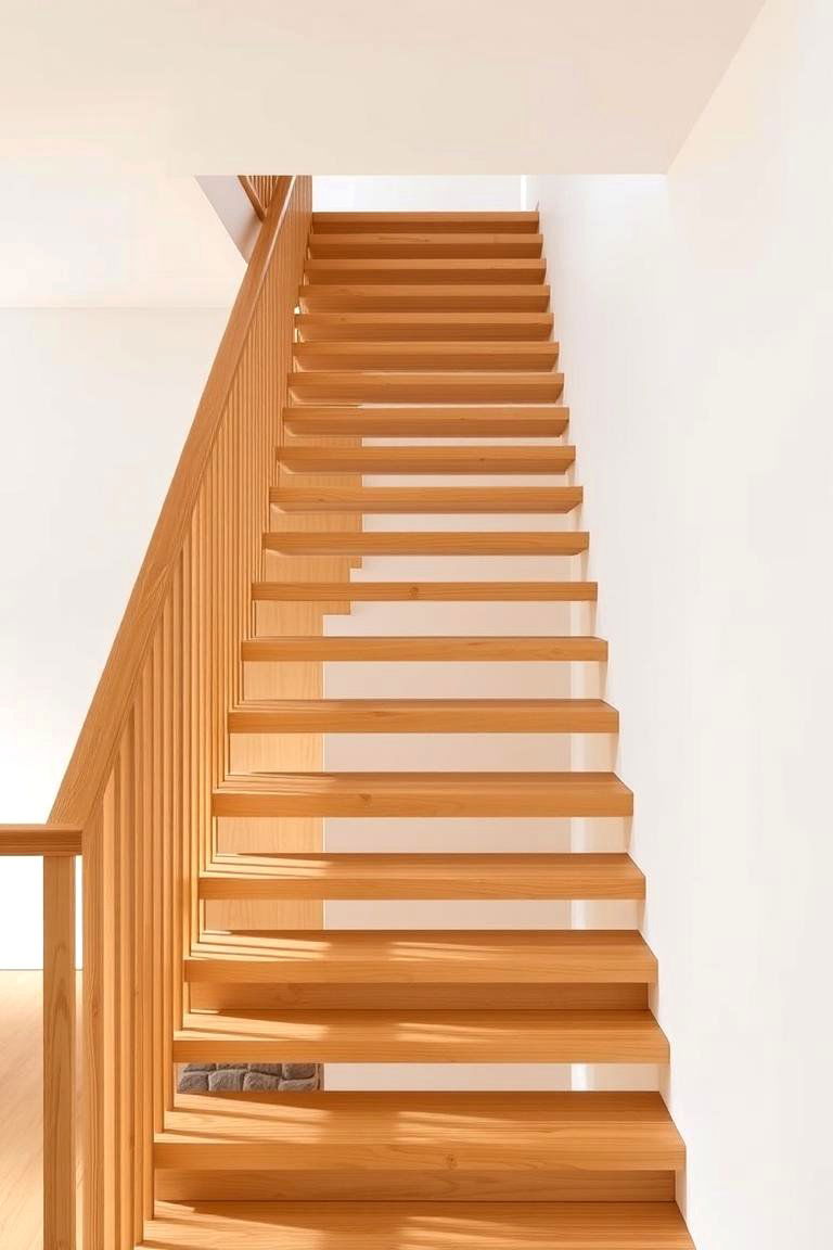 Modern Bamboo Staircase with Sleek Design - 24 Wooden Staircase Ideas