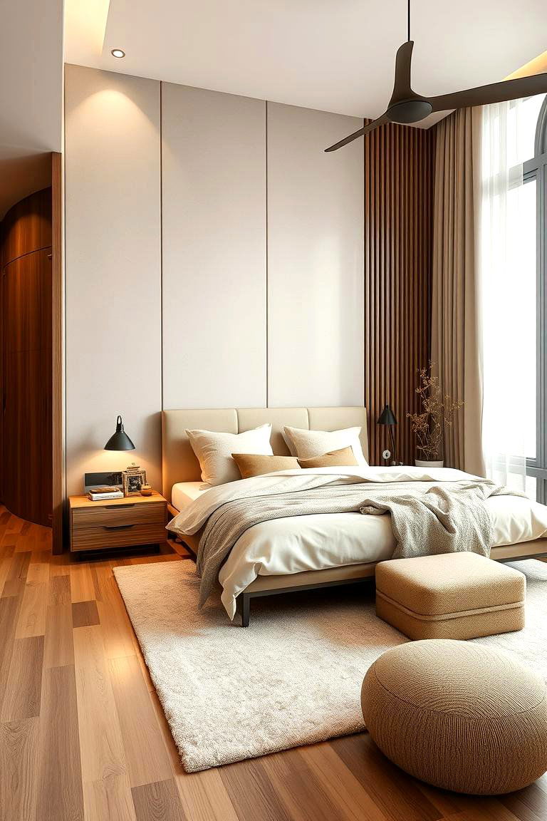 Modern Beige with Wooden Accents - 24 Beige Bedroom Ideas