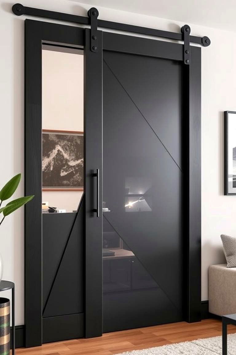 Modern Black Barn Door - 24 Barn Door Ideas