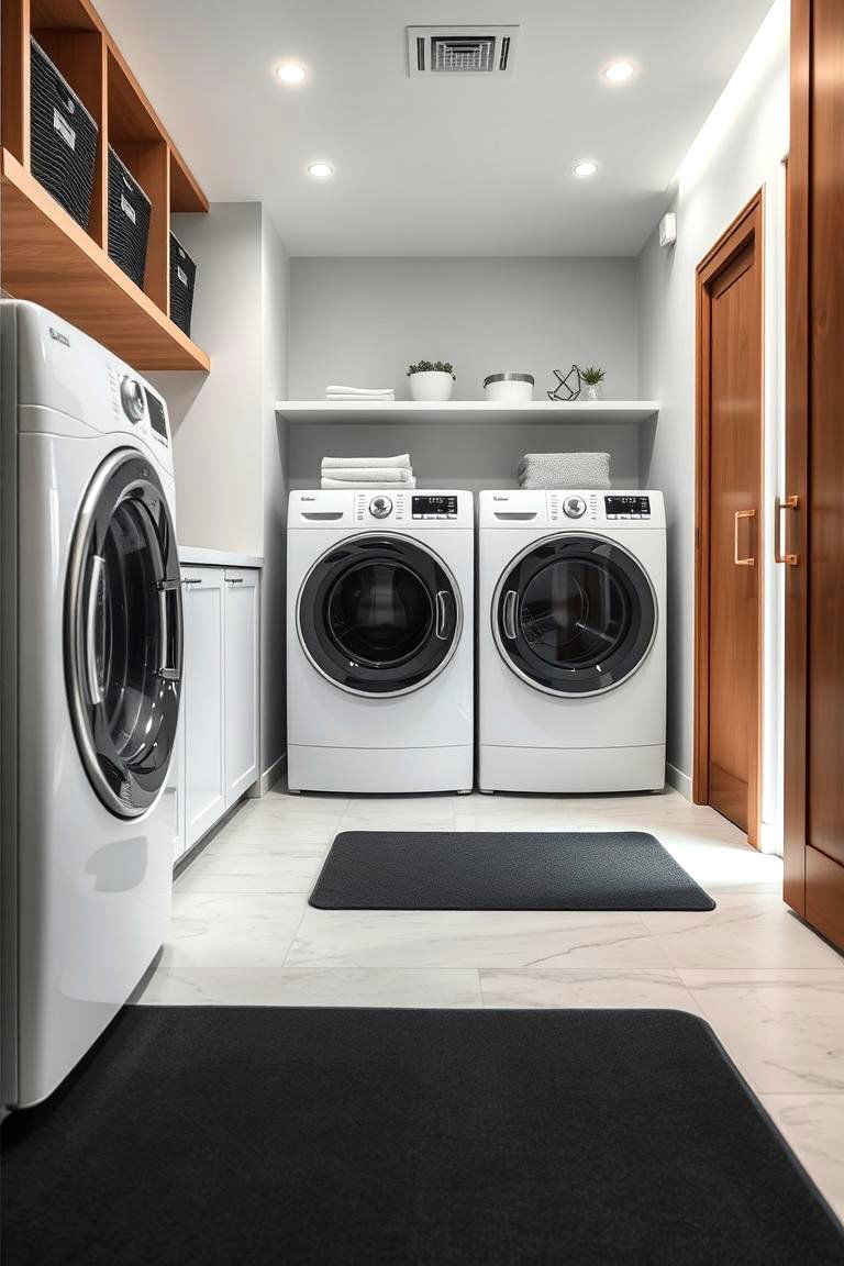 Modern Black Floor Mats - 24 black laundry room ideas