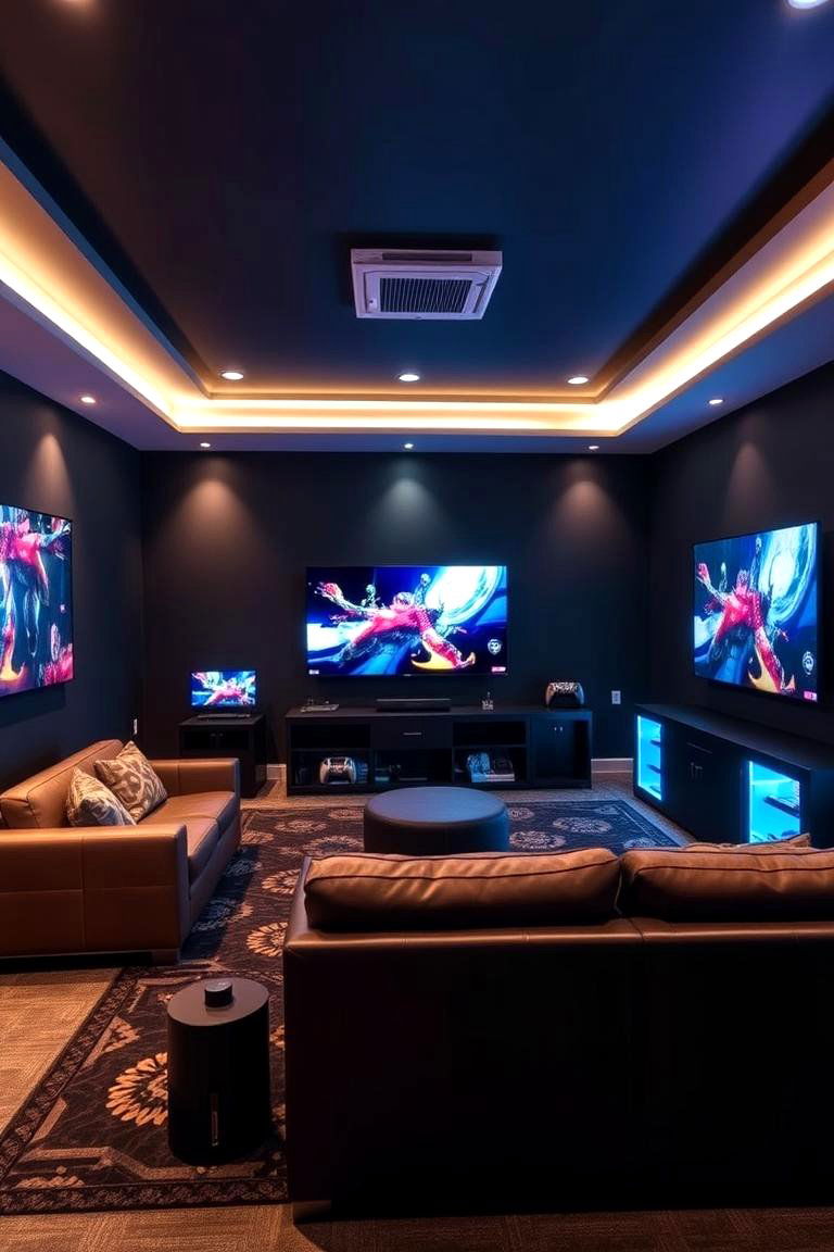 Modern Black Game Room - 24 Black Room Ideas