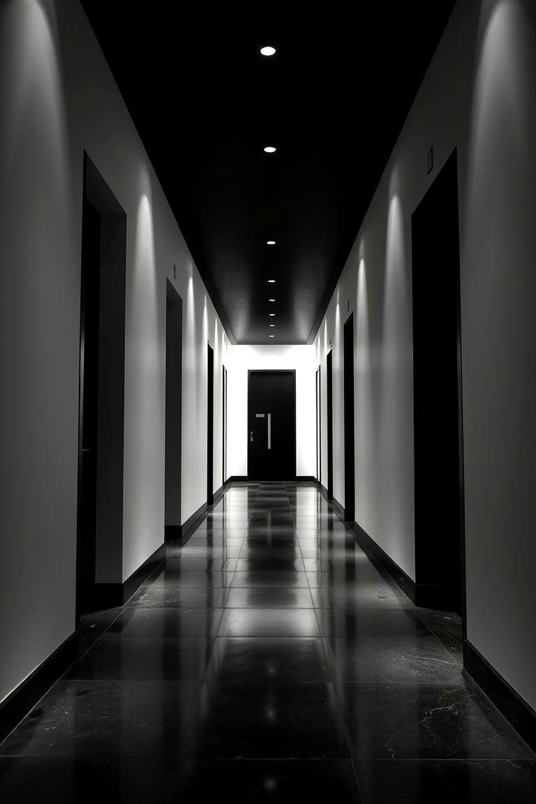 Modern Black and White - 24 Dark Hallway Ideas