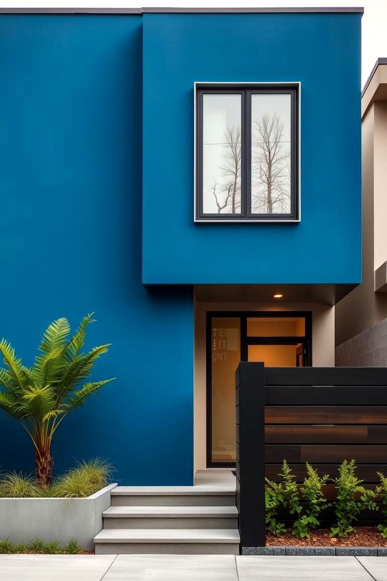 Modern Blue Accent Walls - 24 blue exterior house paint ideas