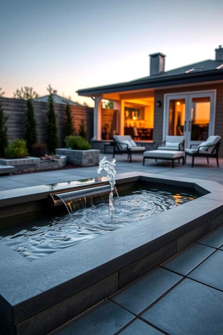 Modern Bluestone Patio with Water Features - 24 Bluestone Patio Ideas