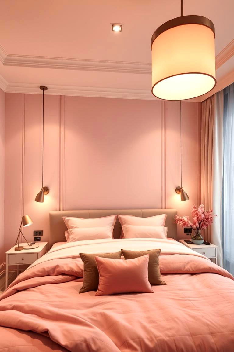 Modern Blush Lighting Fixtures - 24 Blush Pink Bedroom Ideas