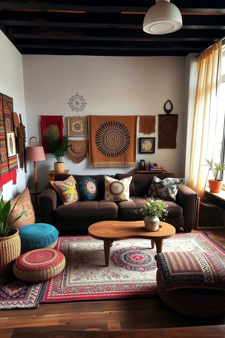 Modern Bohemian Spirit - 24 Dark Brown Couch Living Room Ideas