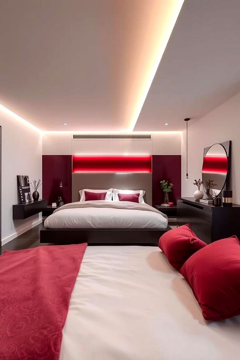 Modern Burgundy Decor - 24 Burgundy Bedroom Ideas