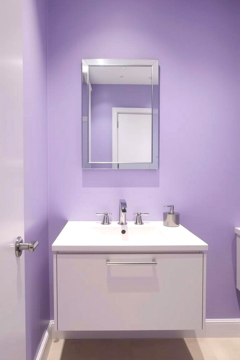 Modern Chic Purple and Silver Harmony - 24 Purple Bathroom Ideas