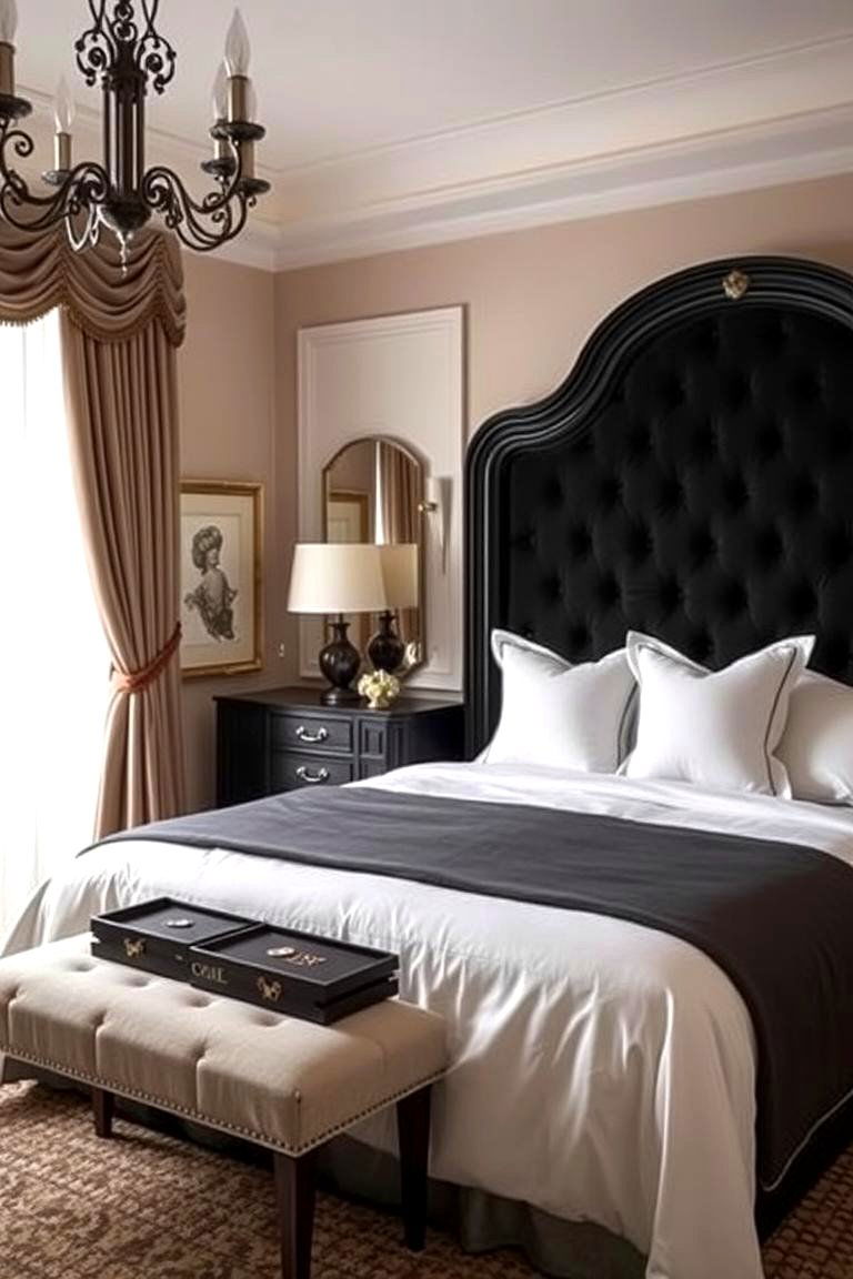 Modern Classic Fusion - 24 Black Headboard Bedroom Ideas