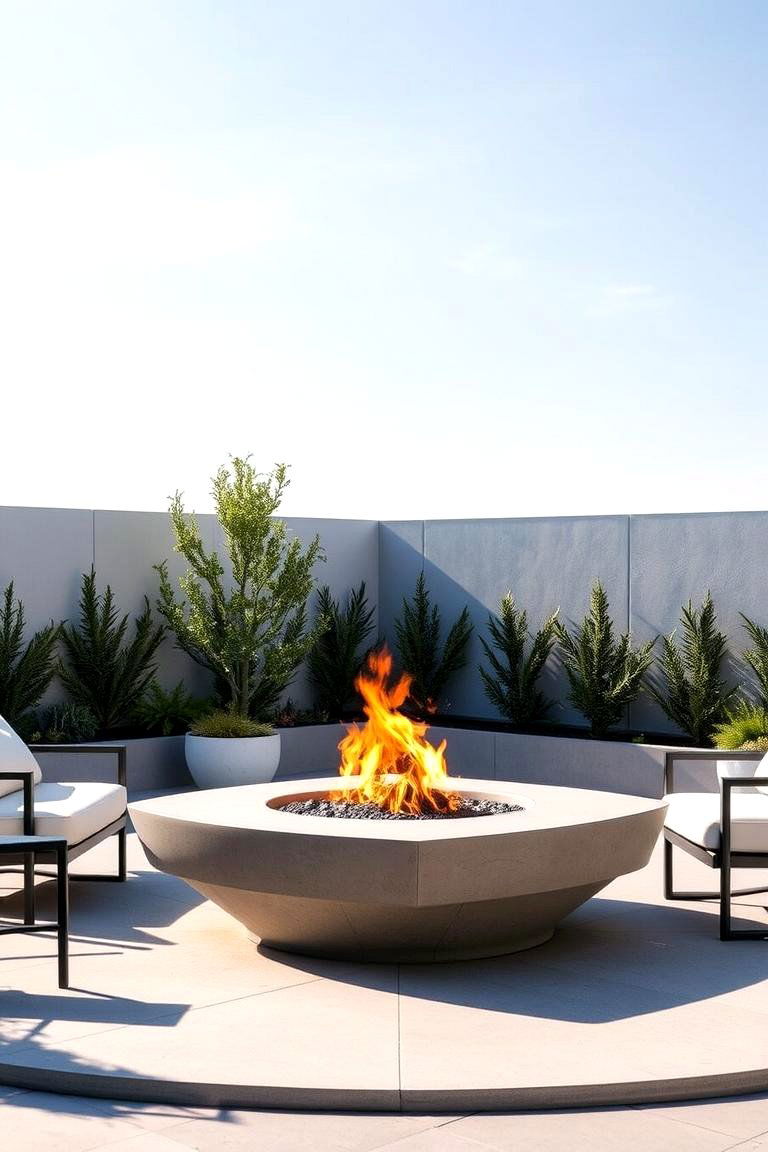 Modern Concrete Fire Pit - 24 Fire Pit Ideas