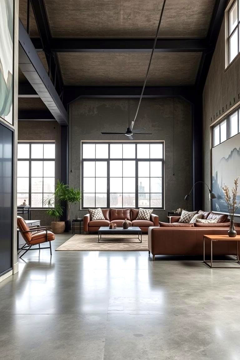 Modern Concrete Flooring - 24 Living Room Flooring Ideas
