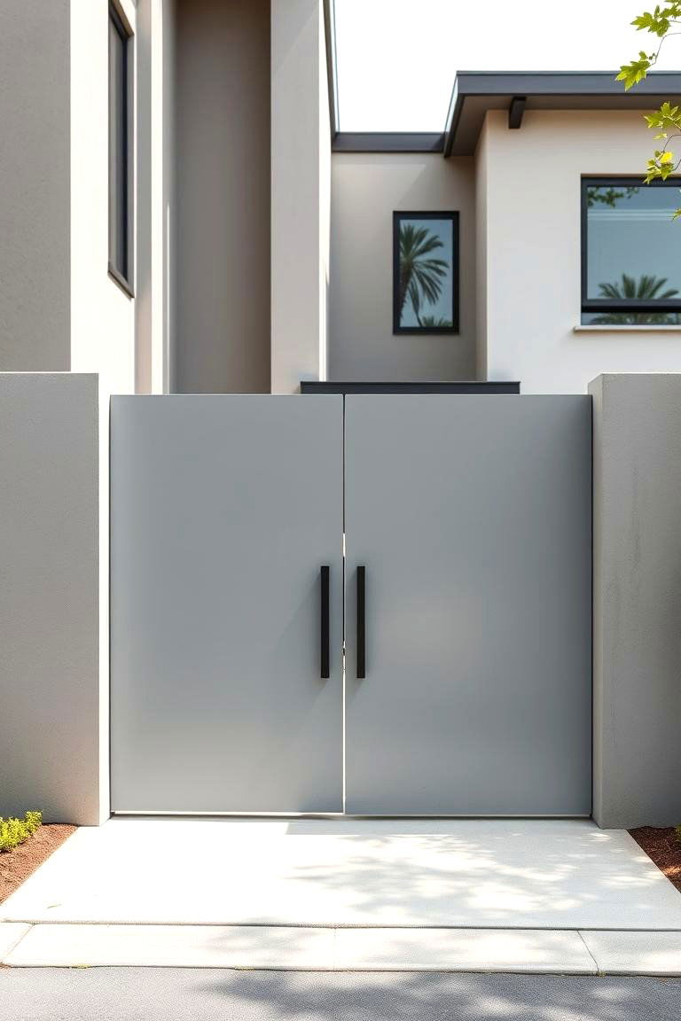 Modern Concrete Gate - 24 Front Gate Ideas